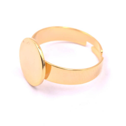 Adjustable golden stainless steel ring 17mm - 12mm plate (1)