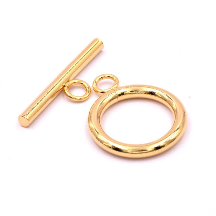 T clasp in gold stainless steel 18mm and T-bar 25mm (1)