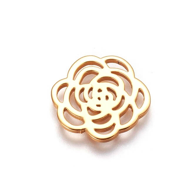 Camellia flower connector golden stainless steel 19mm (1)