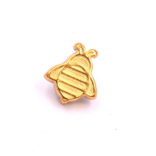 Bee bead in golden stainless steel 12x11mm - Hole: 1.2mm (1)