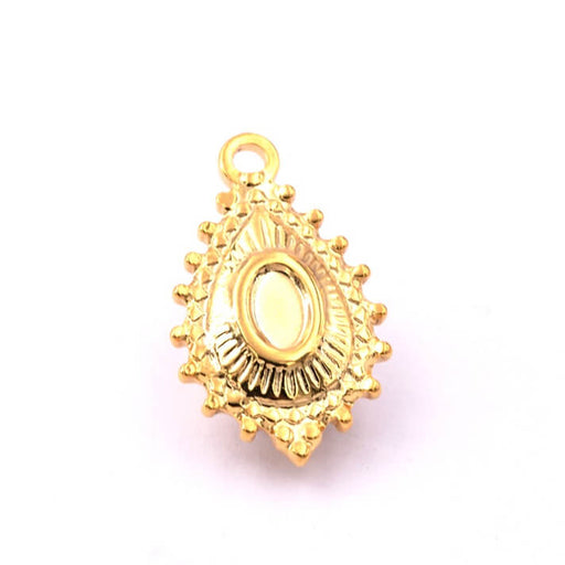 Buy Beaded drop pendant gold stainless steel 22mm for 6x4mm cabochon (1)