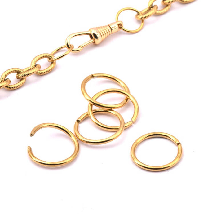 Long-lasting gold stainless steel jump rings 12x1.2mm (5)