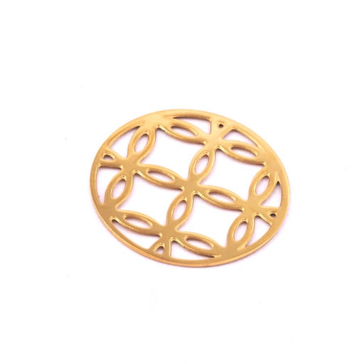 Buy Flower mandala connector golden stainless steel 17mm (1)