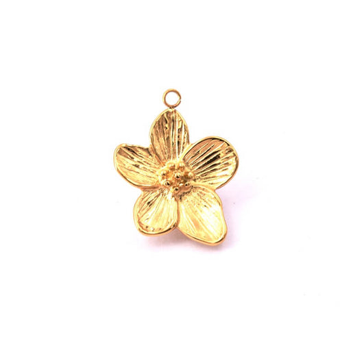 Buy Flower pendant Golden stainless steel 20mm (1)