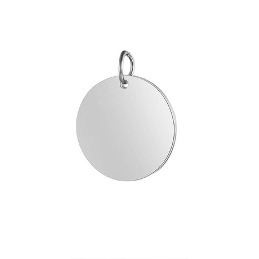 Round medal pendant stainless steel - 10mm (1)