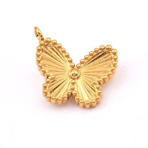 Buy Butterfly pendant Golden stainless steel 15mm (1)