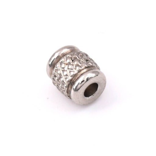 Buy Tube bead Stainless steel 6x5mm - hole: 2mm (1)