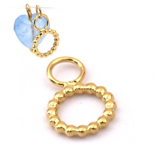 Buy Twisted ring pendant 11mm in golden stainless steel - hole: 2mm (1)