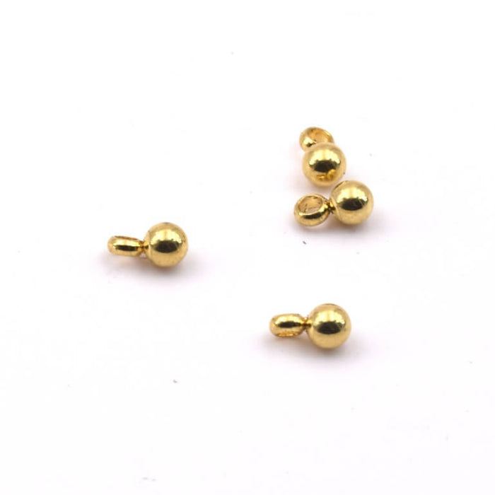 Ball pendant Golden stainless steel 3mm - Hole 1mm (4)