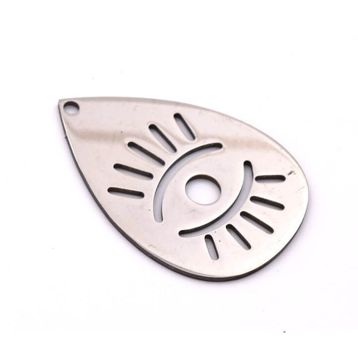 Drop pendant with eye - stainless steel 35mm - hole: 1.5mm (1)