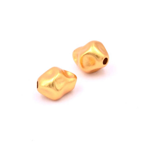 Buy Dented bead golden brass quality 6x7mm - hole: 1mm (2)