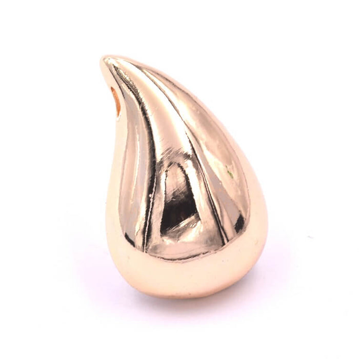 Teardrop pendant in golden brass 23.5x15.5mm - Hole: 2.5mm (1)
