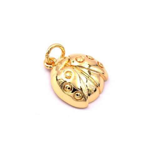 Buy Ladybug pendant in golden brass 15mm - Ring diameter: 4mm (1)