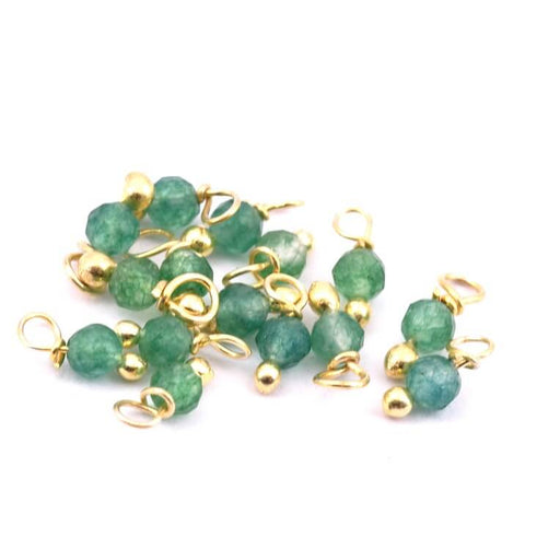 Buy Mini charms green Onyx bead charm 2.5mm 925 silver rod gold (10)