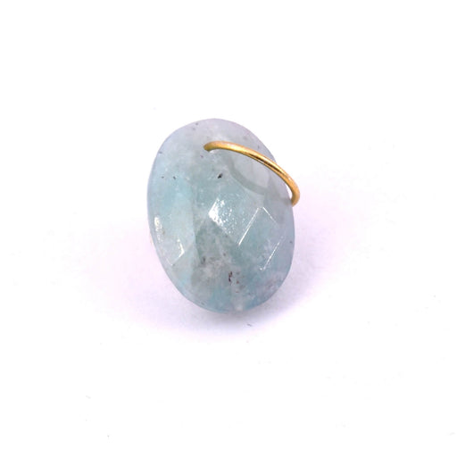 Buy Amazonite faceted oval pendant 14x11mm and brass ring (1)