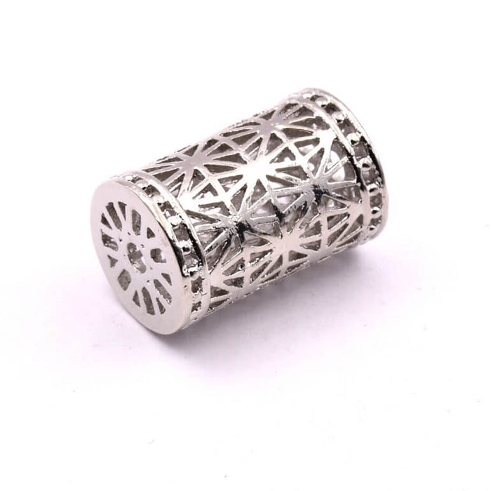 Ethnic cage tube bead colour rhodium-plated quality 18x12mm - hole: 2mm (1)