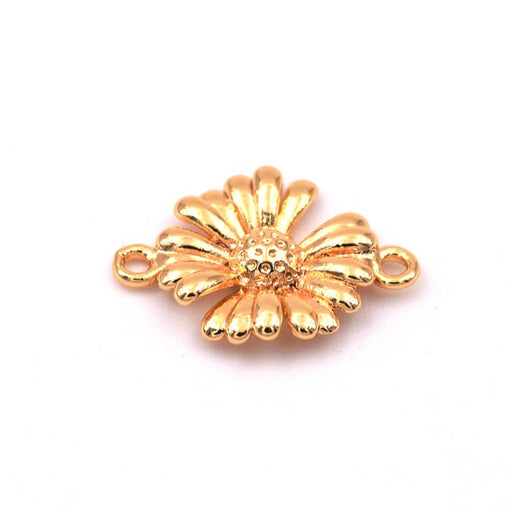 Buy Small daisy flower connector in golden brass 12x10mm (1)