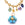 Beads Retail sales Flower pendant imitation turquoise faceted beads and gold copper 10x14mm (1)