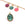 Beads Retail sales Oval clover pendant in golden-plated brass with blue-green enamel, 12x10mm (1)