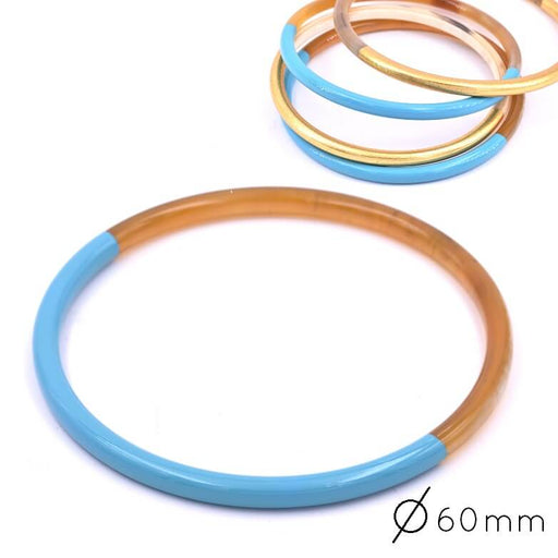 Buy Horn bangle bracelet Turquoise blue 60-63mm - Thickness: 3mm (1)