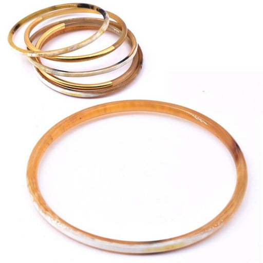 Buy Natural horn bangle bracelet Light color 67-70mm - Thickness: 3mm (1)