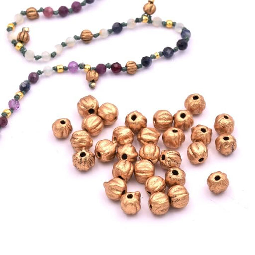 Czech round beads melon Matte Metallic Flax 3mm (30)