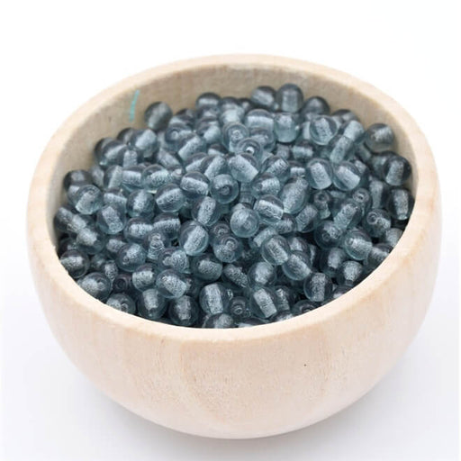 Buy Czech round glass bead Montana Blue 4mm (50 beads)