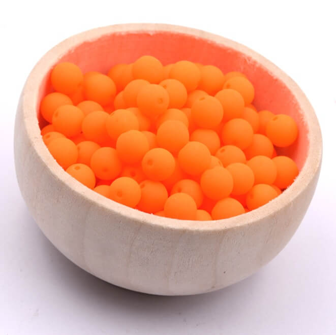 Neon Orange neon Czech Glass Round Beads 6mm (50 beads)