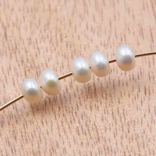 Buy Freshwater pearl heishi white rondelle 4.5x3.5mm (5)