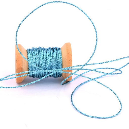 Buy Metallic and polyester cord Zircon blue 0.8 mm (5m)