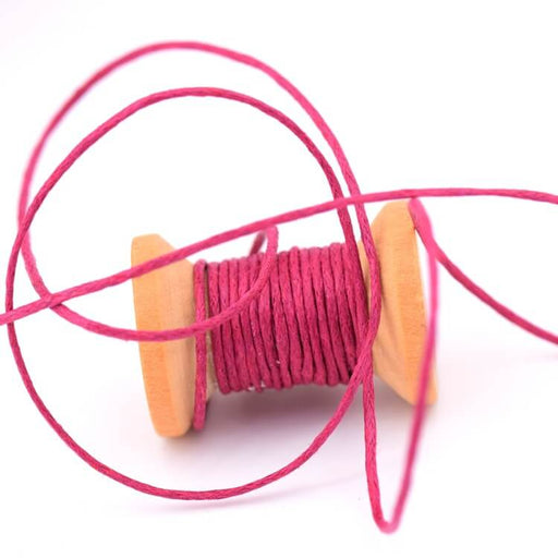 Fuchsia purple waxed cotton cord 1mm - (5m)