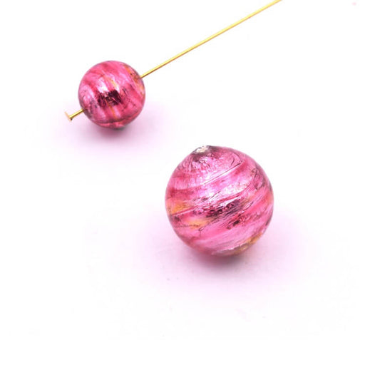 Buy Murano round ruby ​​and silver bead 10mm (1)