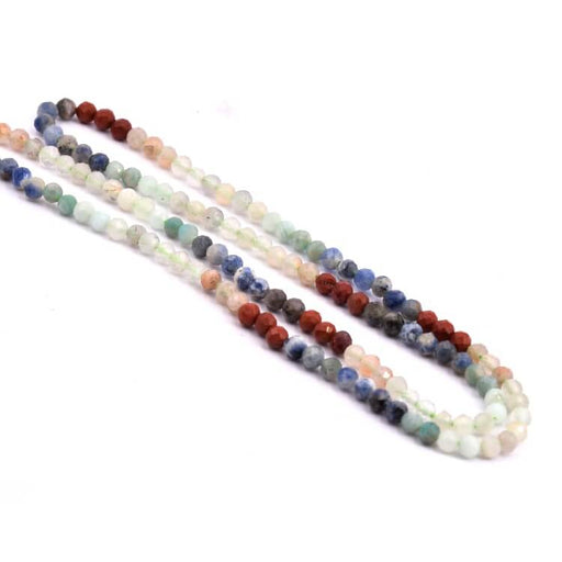 Round faceted gemstone bead mix n°7 - 3mm (1 strand-38cm)