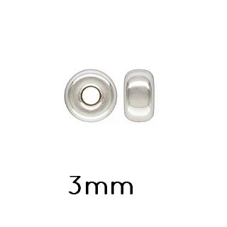 Buy Rondelle bead Terling silver heishi 3mm - Hole: 1.1mm (10)