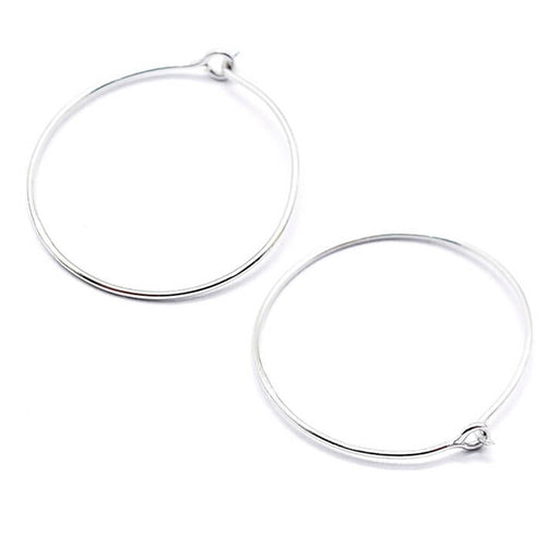 Buy Hoop earrings in Sterling silver - 0.6x20mm (2)