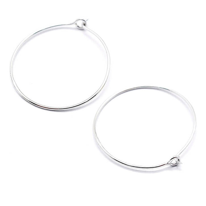 Hoop earrings in Sterling silver - 0.6x20mm (2)