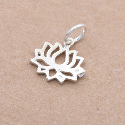 Lotus pendant in Sterling silver 10.5x11.5mm - Hole: 3.5mm (1)