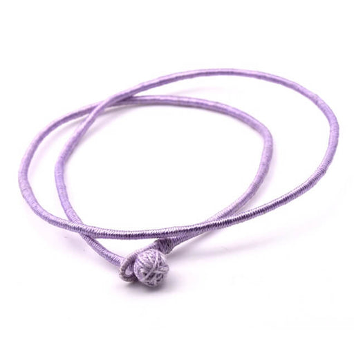 Buy Torque necklace in purple silk and cotton thread 44cm (1)