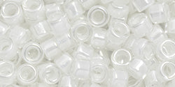 cc1030 - AIKO Toho Beads 11/0 tube White-Lined Crystal (2g)