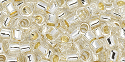 ccPF21 - AIKO Toho Beads 11/0 tube PermaFinish-Siver-Lined Crystal (2g)