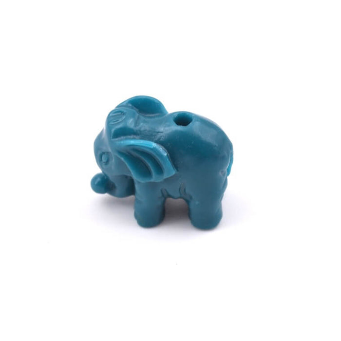 Duck blue resin elephant bead 14x8mm - Hole: 1.2mm (1)