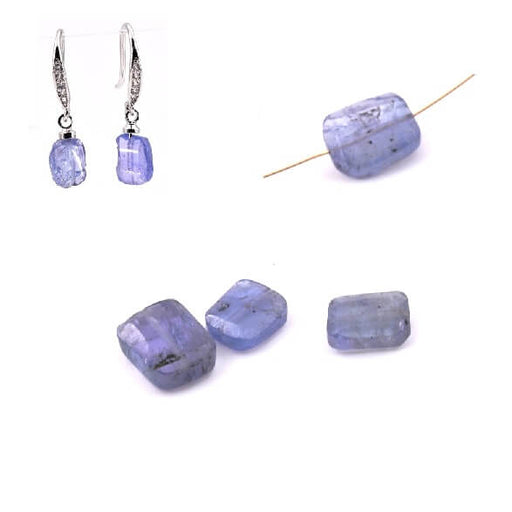 Perle rectangle plate facettes en Tanzanite 7-10x5-6mm (2)