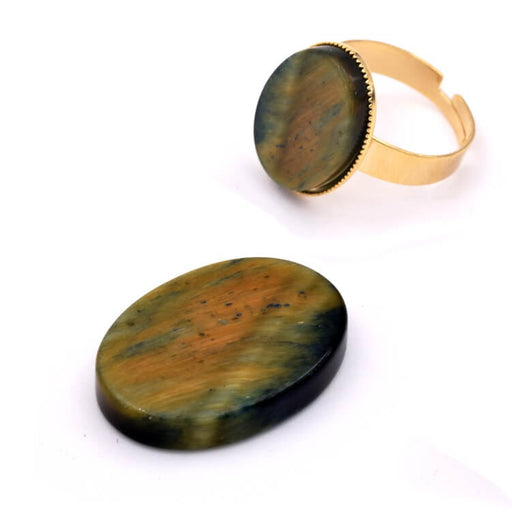 Flat oval tiger eye cabochon 18x13x3mm (1)