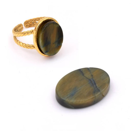 Buy Flat oval tiger eye cabochon 16x12x3mm (1)