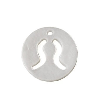 Buy Charm pendant round shell Taurus astrological sign 12mm (1)