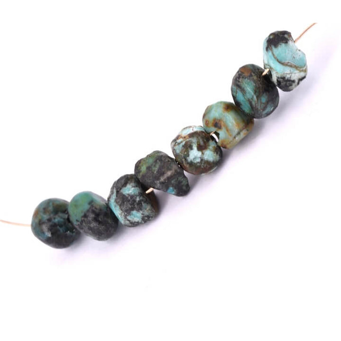 African turquoise nugget bead 4-5x4-7mm - hole: 1mm (10)