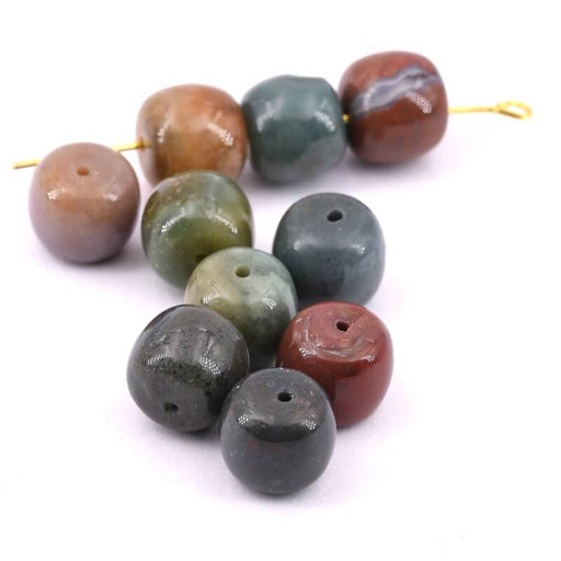 Buy Large rondelle beads Indian agate - 10x9mm - Hole: 1.2mm (10)