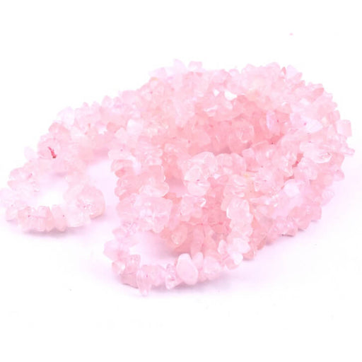 Buy Rose quartz chips bead 5-10mm - Hole: 0.5mm (1 strand-84cm)