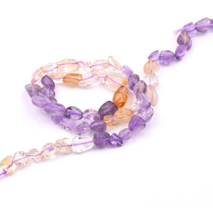 Amethyst and citrine round nugget beads 4-10mm hole: 0.8mm (1 Strand-38cm)