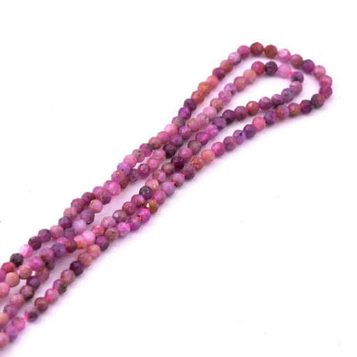 Buy Faceted round bead Corundum Ruby 2.25mm (1 strand-38cm)